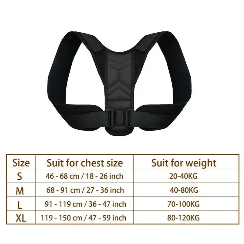 1PCS Back Shoulder Posture Corrector Adjustable Belt Clavicle Spine Support Reshape Your Body Home Office Sport Upper Neck Brace