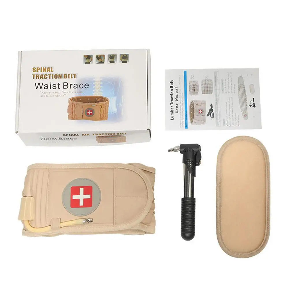 Adjustable Inflatable Lumbar Traction Belt Unisex Adult Air Decompression Brace Back Pain Relief Posture Corrector Spine Support