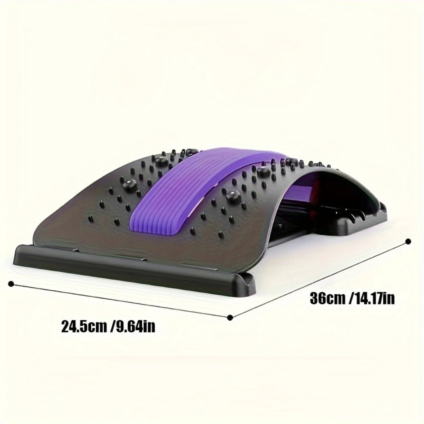 Premium Lumbar Back Relaxer - Multi-Level Massager, Posture Corrector, Stretcher for Lower and Upper Back Support. Adjustable, U