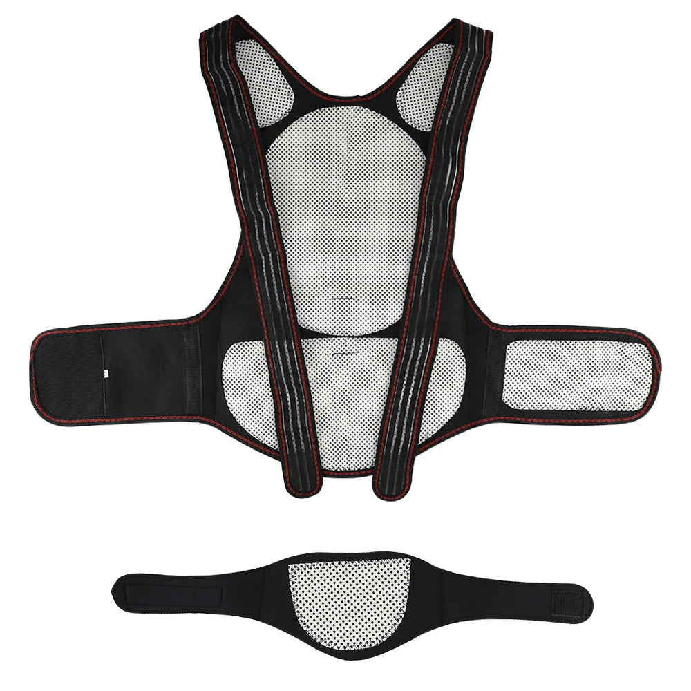 Self-heating Tourmaline Magnetic Therapy Support Belt Shoulder Back And Neck Massager Spine Lumbar Brace Posture Corrector
