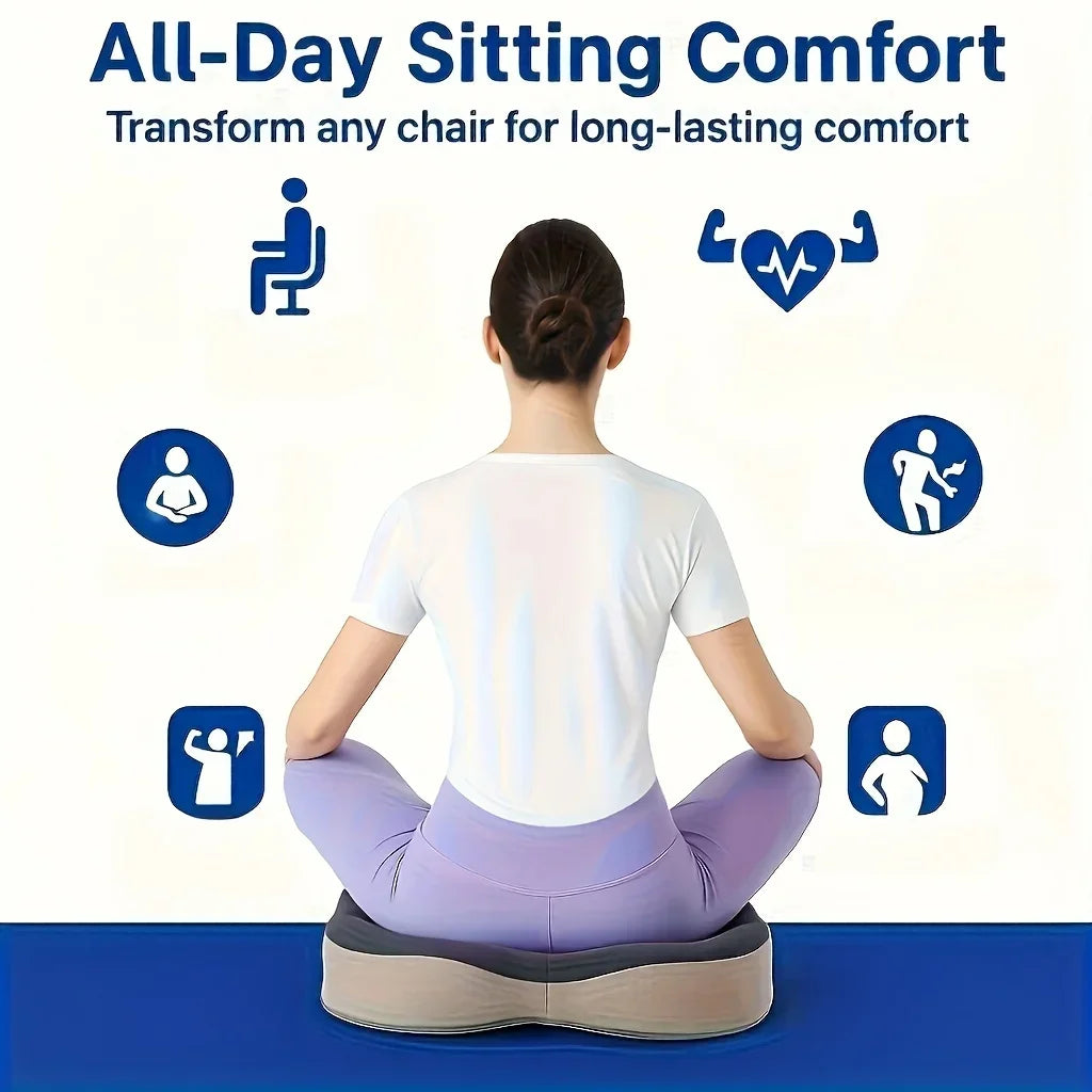 【Ergonomic Office Seat Cushion】 Memory Foam Lumbar Support Pillow Breathable Posture Corrector for Car Office Wheelchair