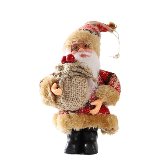 New cartoon fabric plush standing posture Santa Claus doll pendant Christmas decoration desktop ornament