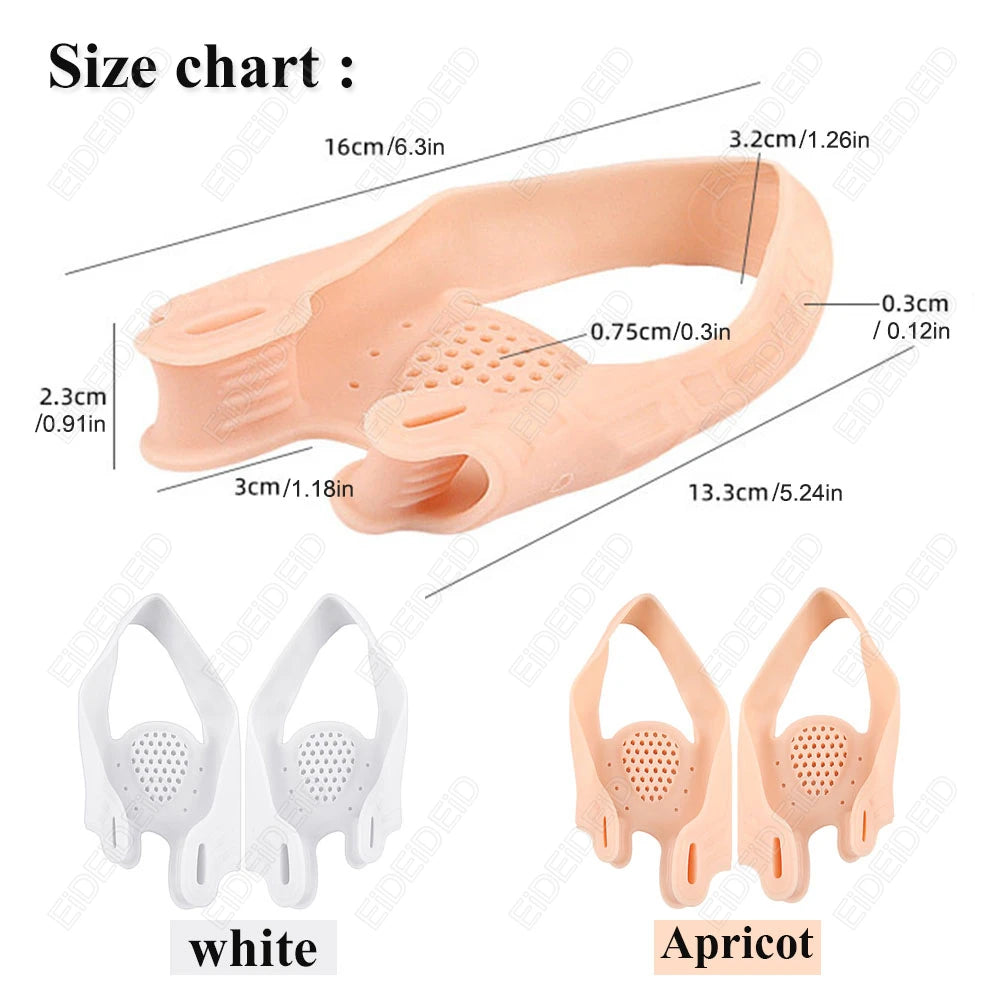 1/2 Pairs Double Hole Toe Separator Bunion Corrector Hallux Valgus Orthosis Thicken Shock Absorption Anti Wear pads man women
