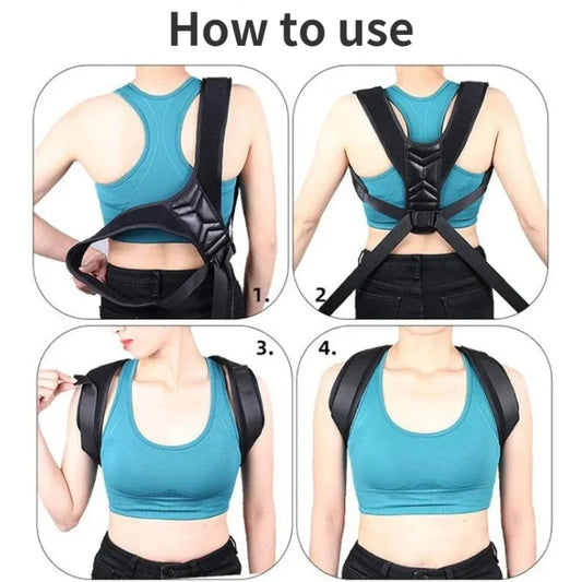 1PCS Back Shoulder Posture Corrector Adjustable Belt Clavicle Spine Support Reshape Your Body Home Office Sport Upper Neck Brace