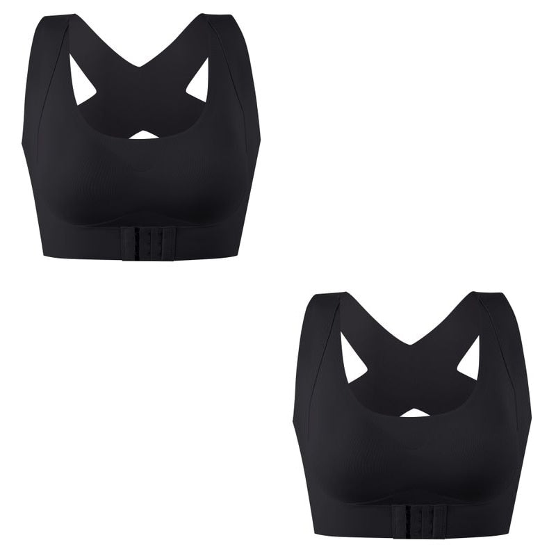 1pcs 2pcs Women Bras For Women Push Up Bra Posture Corrector Bralette Front Closure Female Underwear Cross Back Tops