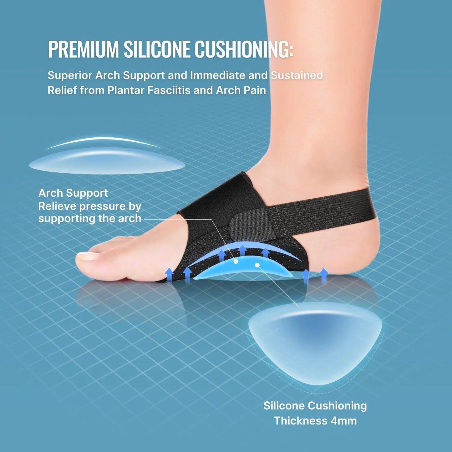 1 Pair Professional Orthopedic Arch Support Foot Pad For Men Women Flat Feet Flat Feet Corrector Insole For Fasciiti Cushion