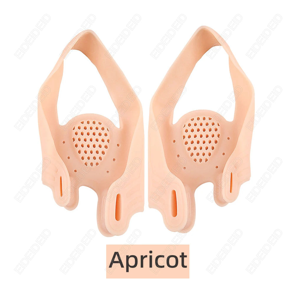 1/2 Pairs Double Hole Toe Separator Bunion Corrector Hallux Valgus Orthosis Thicken Shock Absorption Anti Wear pads man women