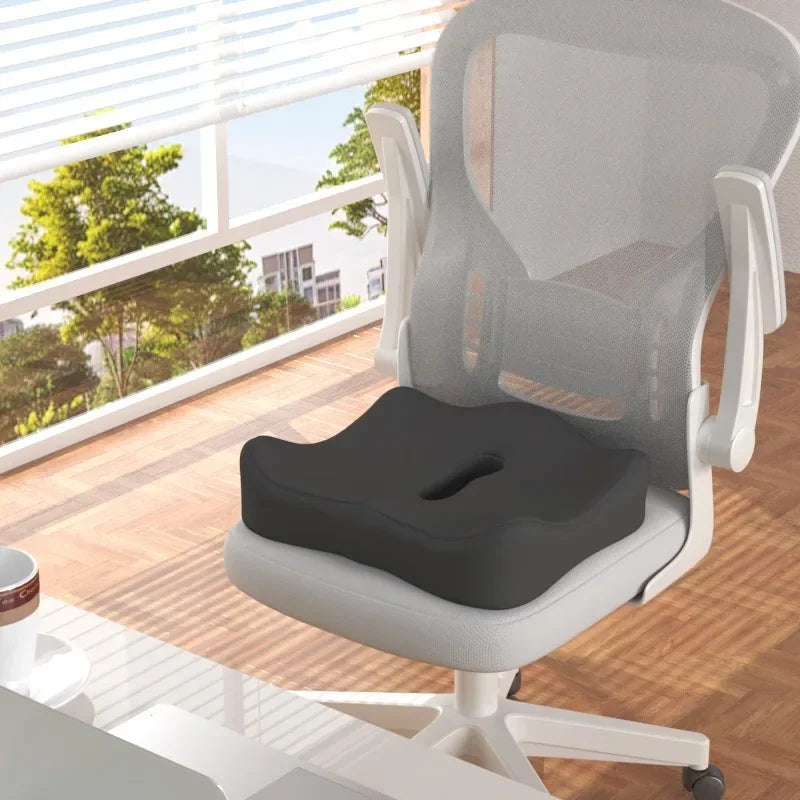 【Ergonomic Office Seat Cushion】 Memory Foam Lumbar Support Pillow Breathable Posture Corrector for Car Office Wheelchair