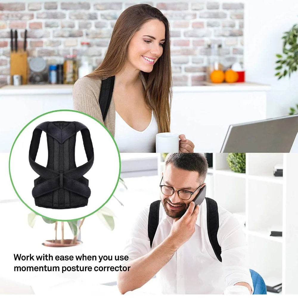 Adjustable Posture Corrector Brace for Hunchback Relief - Comfortable Invisible Back Support Improves Sitting Standing Posture