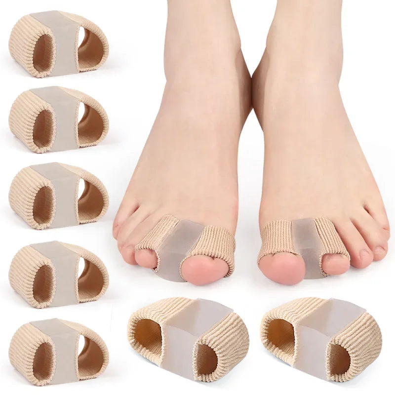 1pc Toe Separator Fiber Double Hole Gel Block Big Toe Separator Silicone Men Women Toe Orthotics Corrector De Juanetes Para Pies