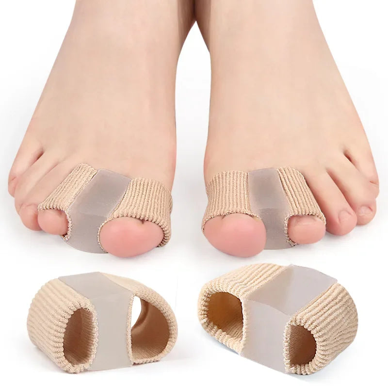 1pc Toe Separator Fiber Double Hole Gel Block Big Toe Separator Silicone Men Women Toe Orthotics Corrector De Juanetes Para Pies