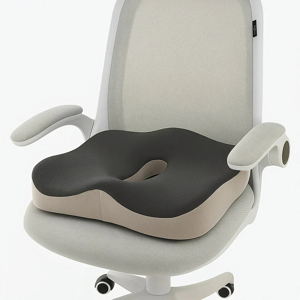 【Ergonomic Office Seat Cushion】 Memory Foam Lumbar Support Pillow Breathable Posture Corrector for Car Office Wheelchair