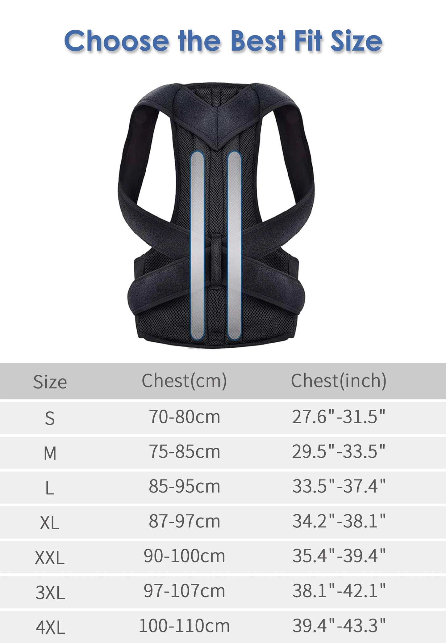 Adjustable Posture Corrector Brace for Hunchback Relief - Comfortable Invisible Back Support Improves Sitting Standing Posture