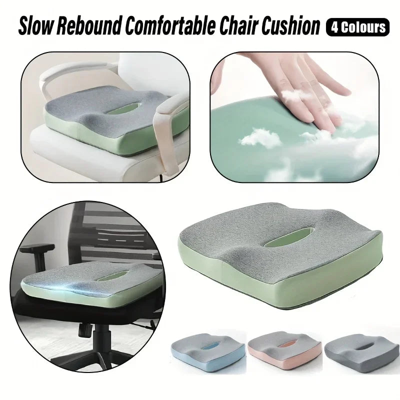 【Ergonomic Office Seat Cushion】 Memory Foam Lumbar Support Pillow Breathable Posture Corrector for Car Office Wheelchair